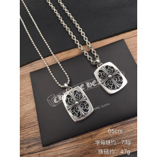 CHROME HEARTS 크롬하츠 남녀공용 925실버 십자펜던트 목걸이 65cm