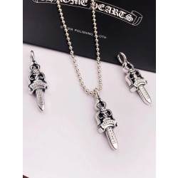 CHROME HEARTS 크롬하츠 남녀공용 925실버 대거 목걸이 65cm
