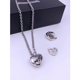 CHROME HEARTS 크롬하츠 남녀공용 925실버 하트 목걸이 65cm