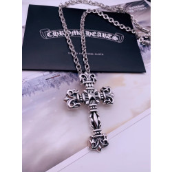CHROME HEARTS 크롬하츠 남녀공용 925실버 십자 목걸이 65cm