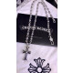 CHROME HEARTS 크롬하츠 남녀공용 925실버 십자 목걸이 65cm