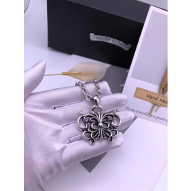 CHROME HEARTS 크롬하츠 남녀공용 925실버 나비목걸이 65cm