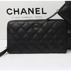 CHANEL 샤넬 짚어라운드 캐비어 A50097
