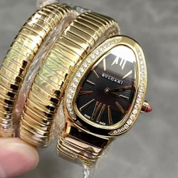 BULGARI 불가리 세르펜티 투보가스 골드 다이아몬드 블랙다이얼 103002