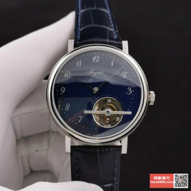 BREGUET 브레게 뚜르비옹 울트라씬 클래식 컴플렉스 블루 다이얼 레더 스트랩 42mm 5367PT/2Y/9WU