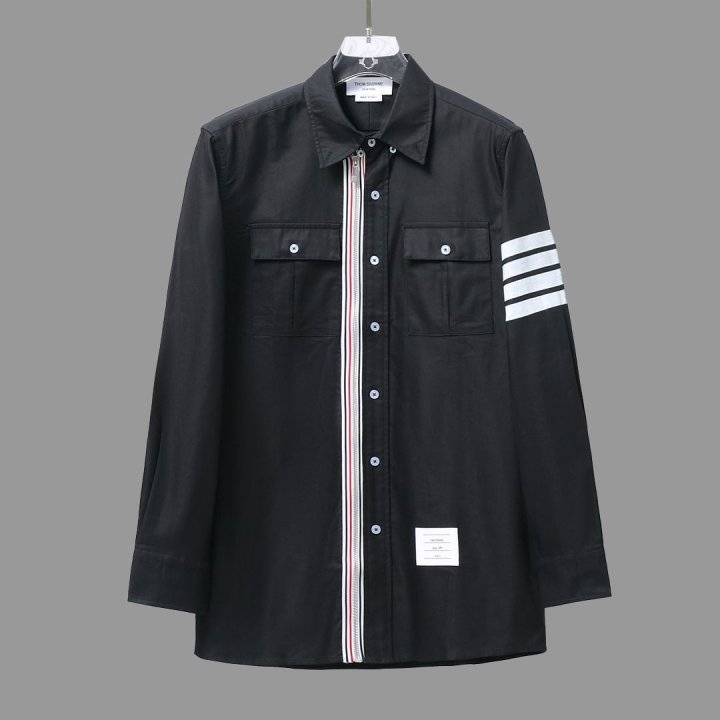 THOM BROWNE 톰브라운 지퍼 사선완장 셔츠