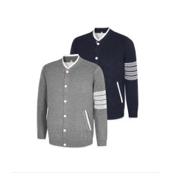 THOM BROWNE 톰브라운 사선 니트 집업 2COLOR