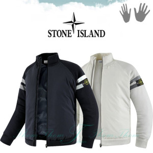 STONE ISLAND 스톤아일랜드 두줄 라인 니트 블루종