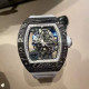RICHARD MILLE 리차드밀 부바왓슨 블랙 카본 케이스 화이트 포인트 화이트 밴드 RM-055