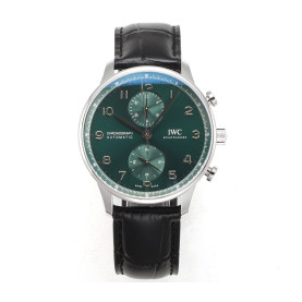 IWC 아이더블유씨 포르투기저 크로노그래프 그린 다이얼 레더 스트랩 40mm IW371615