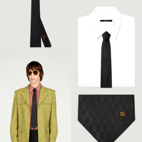 GUCCI 구찌 GG로고 삼선 실크 넥타이
