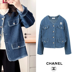 CHANEL 샤넬 수술 데님 트위드 자켓