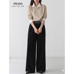 ●월간 판매 1위● PRADA 프라다 밴딩 슬렉스 팬츠 2COLOR
