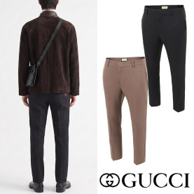 ●월간 판매 13위● GUCCI 구찌 클래식 G로고 자수 세미 슬랙스