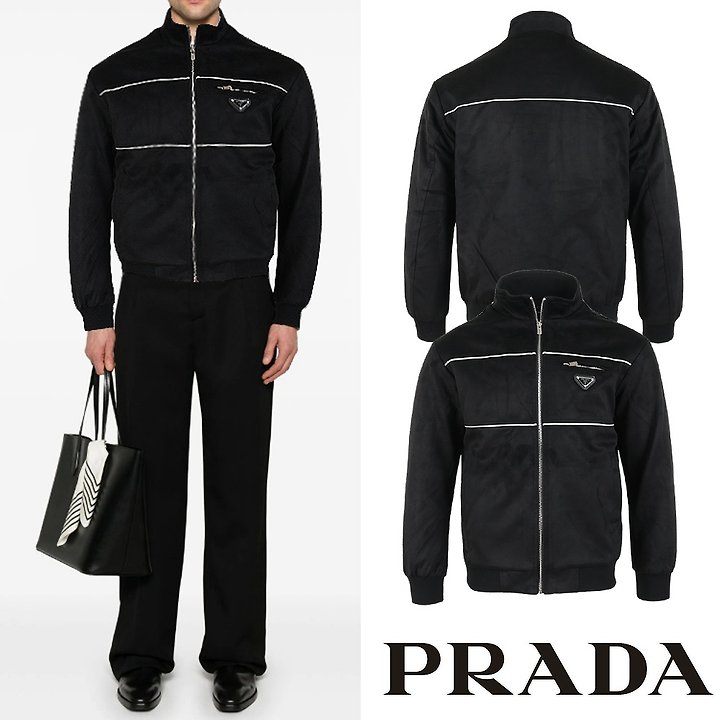 PRADA 프라다 클래식 삼각 누빔 스웨이드 자켓