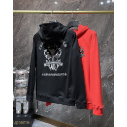CHROME HEARTS 크롬하츠 7001 세메터리 크로스 로고 후드 집업