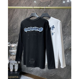 CHROME HEARTS 크롬하츠 7009 데님 멀티 크로스 스크롤 로고 롱 슬리브