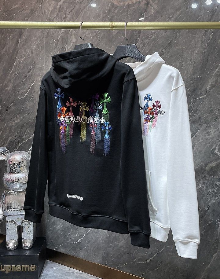 CHROME HEARTS 크롬하츠 7026 멀티 컬러 세메터리 크로스 드립 후드