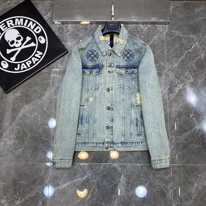 CHROME HEARTS 크롬하츠 X MMJ Z 7055 콜라보 디스트로이드 데님 자켓