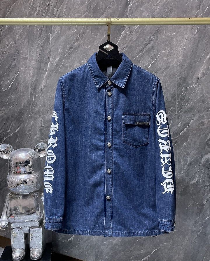 CHROME HEARTS 크롬하츠 7063 하드웨어 레터링 데님 셔츠 자켓