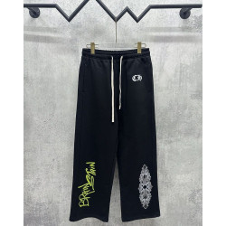CHROME HEARTS 크롬하츠 7073 매티 보이 브레인 스테인 플로랄 크로스 스웨트 팬츠