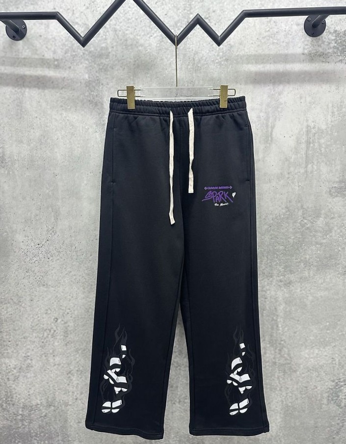CHROME HEARTS 크롬하츠 7078 매티 보이 스파크 더 하트 플레이 플레임 스웨트 팬츠