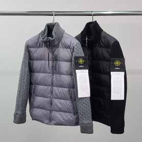 STONE ISLAND 스톤아일랜드 덕다운 케이블 니트 패딩 자켓