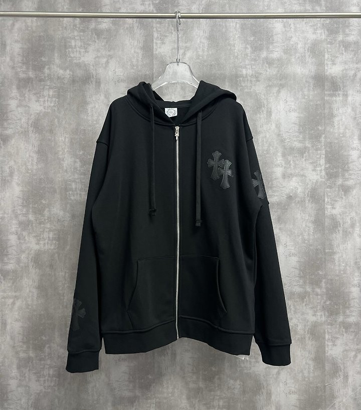 CHROME HEARTS 크롬하츠 멀티레더 크로스 집업 후드 자켓